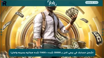 اشحن حسابك في ببجي الآن بــ 30000 شدة + 11400 شدة مجانية بسرعة وأمان!